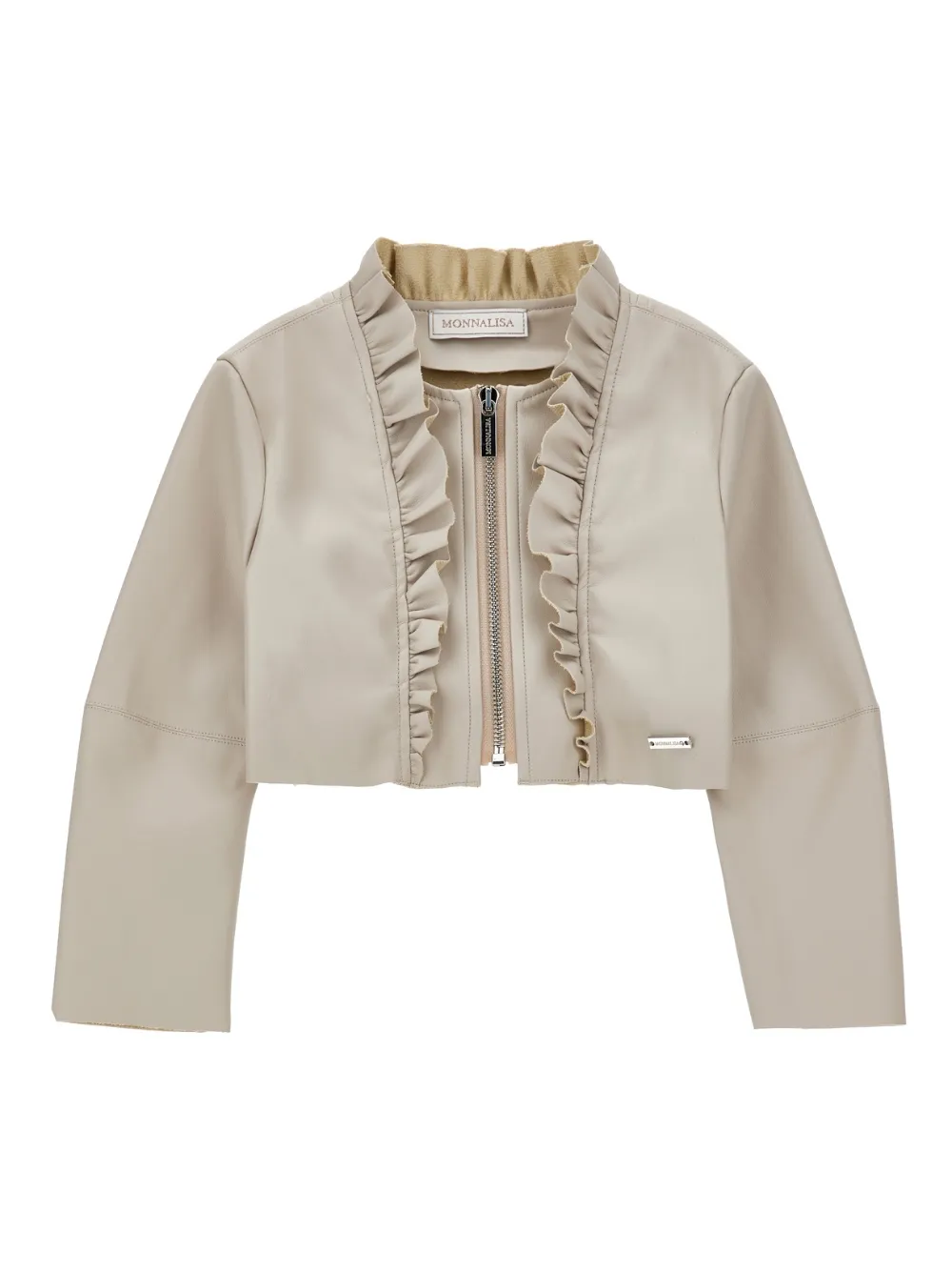 Куртка на молнии с оборками Monnalisa, нейтральный
Куртка на молнии с оборками Monnalisa, нейтральный