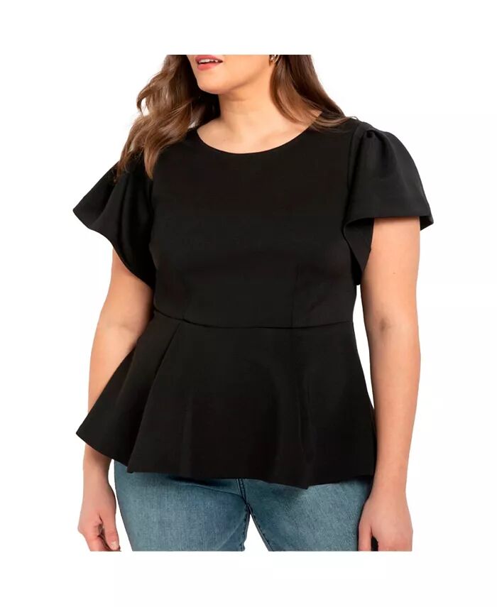 Женский топ с расклешенными рукавами и баской размера плюс ELOQUII, черный
Женский топ с расклешенными рукавами и баской размера плюс ELOQUII, черный