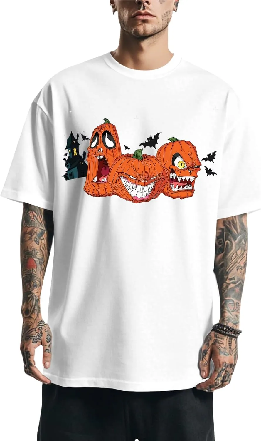 Мужская футболка с коротким рукавом - принт Horror Pumpkin, Casual Tee для Хэллоуина
Мужская футболка с коротким рукавом - принт Horror Pumpkin, Casual Tee для Хэллоуина