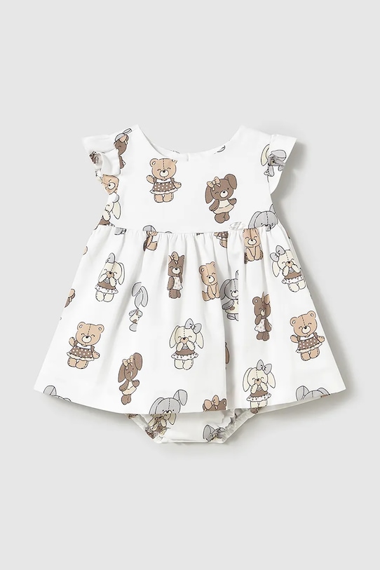 Хлопковое платье для малышей Mayoral Newborn, бежевый 
Хлопковое платье для малышей Mayoral Newborn, бежевый