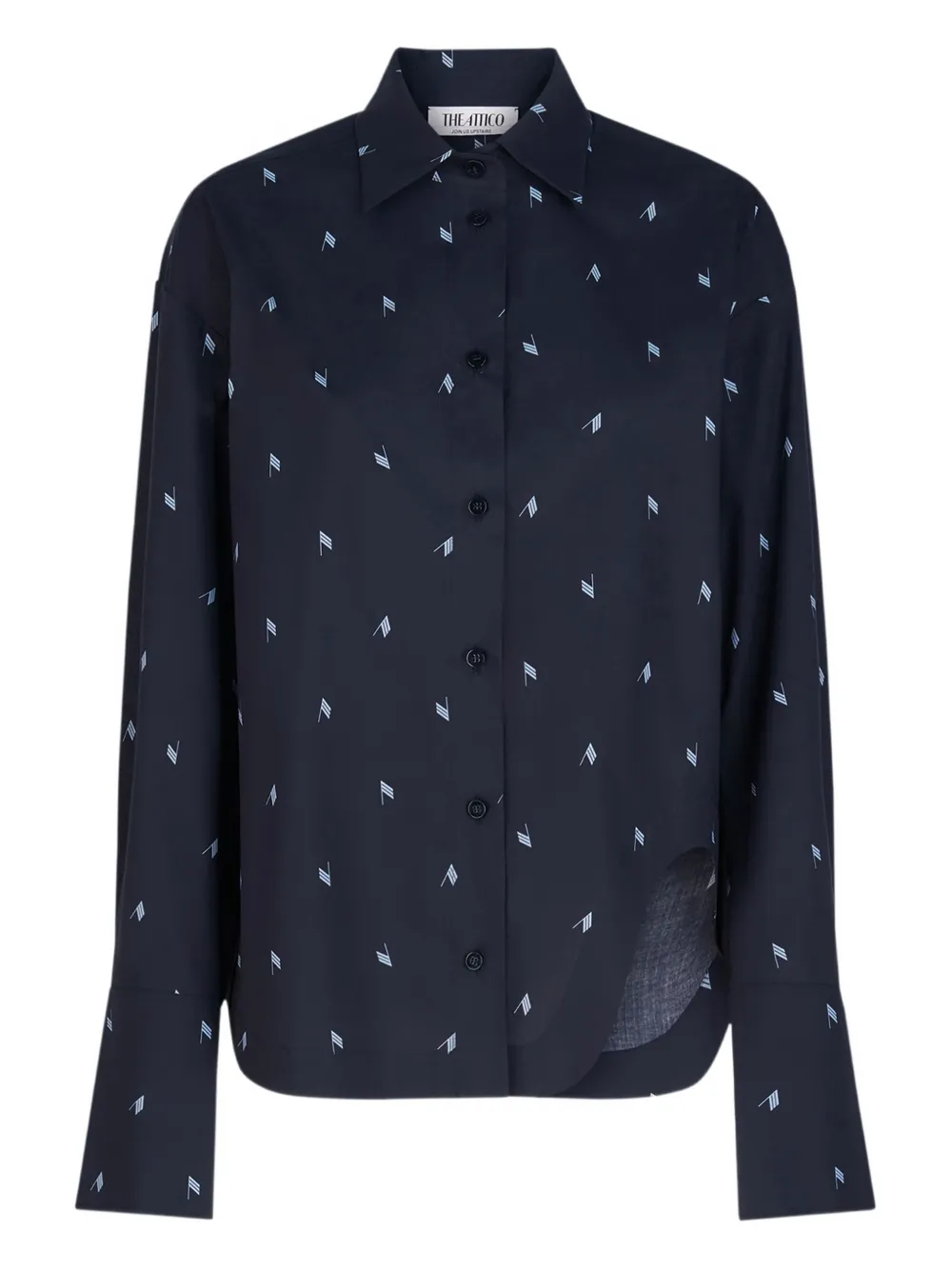 Асимметричная рубашка с принтом флага The Attico, синий
Асимметричная рубашка с принтом флага The Attico, синий