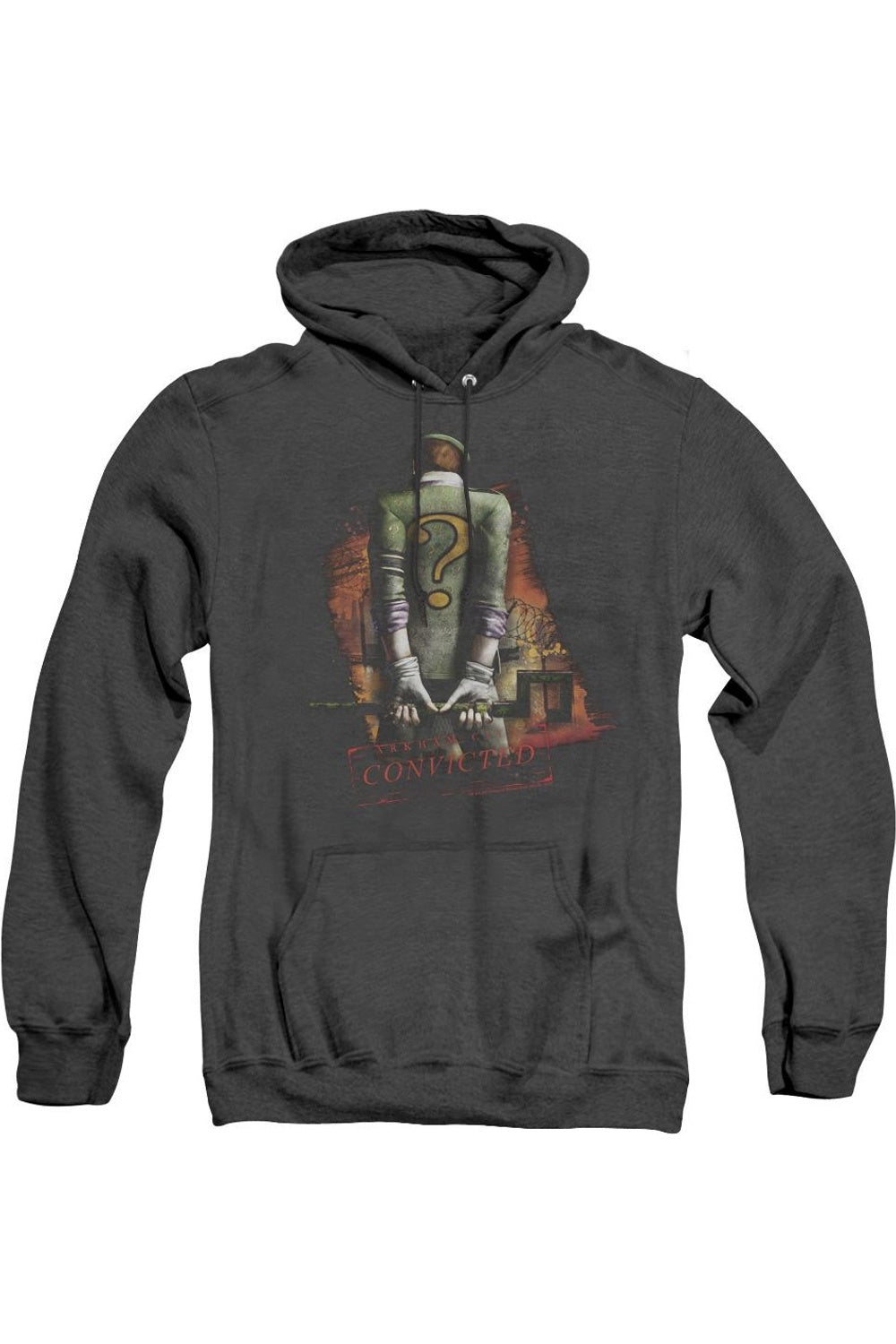 Batman Arkham City Riddler Convicted Adult Heather Hoodie / Толстовка с капюшоном Gildan, черный
Batman Arkham City Riddler Convicted Adult Heather Hoodie / Толстовка с капюшоном Gildan, черный