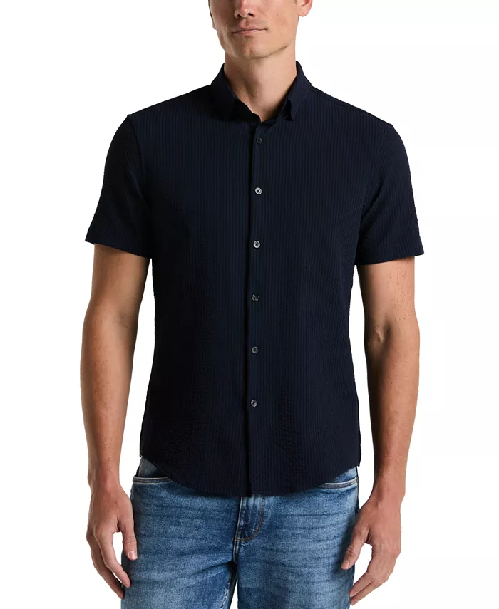 Мужская облегающая рубашка из стретч-ситца с пуговицами Perry Ellis, синий
Мужская облегающая рубашка из стретч-ситца с пуговицами Perry Ellis, синий