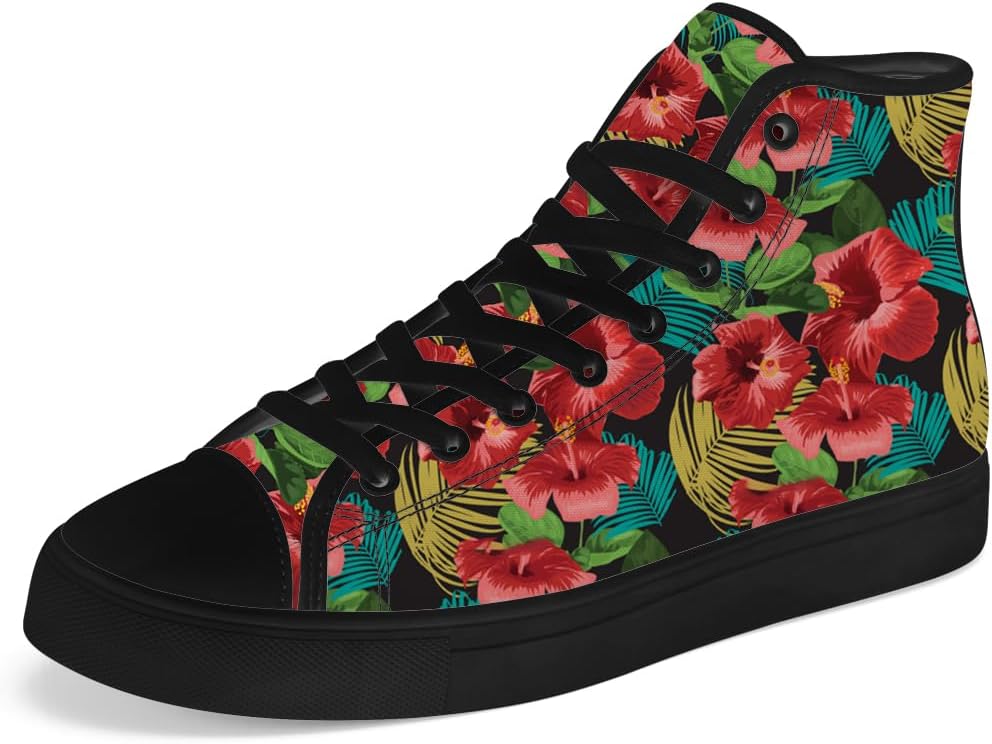 Мужские и женские высокие кеды с принтом гибискуса, тропические высокие кроссовки на шнуровке, повседневная обувь Chebing, красный
Мужские и женские высокие кеды с принтом гибискуса, тропические высокие кроссовки на шнуровке, повседневная обувь Chebing, красный