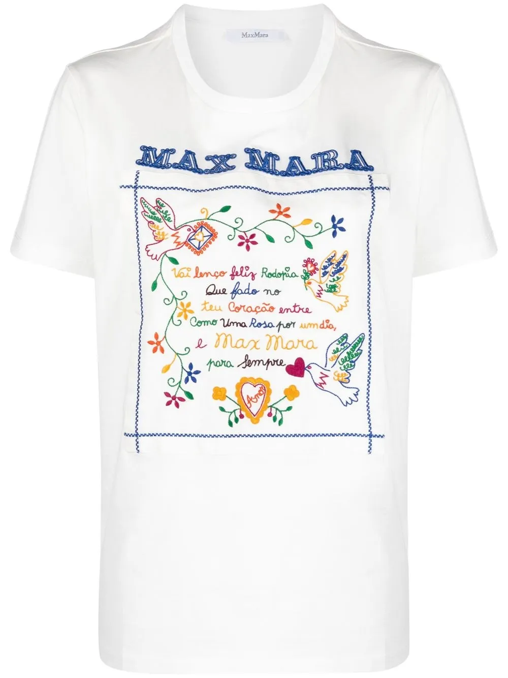 Футболка с вышитой надписью MAX MARA, белый
Футболка с вышитой надписью MAX MARA, белый