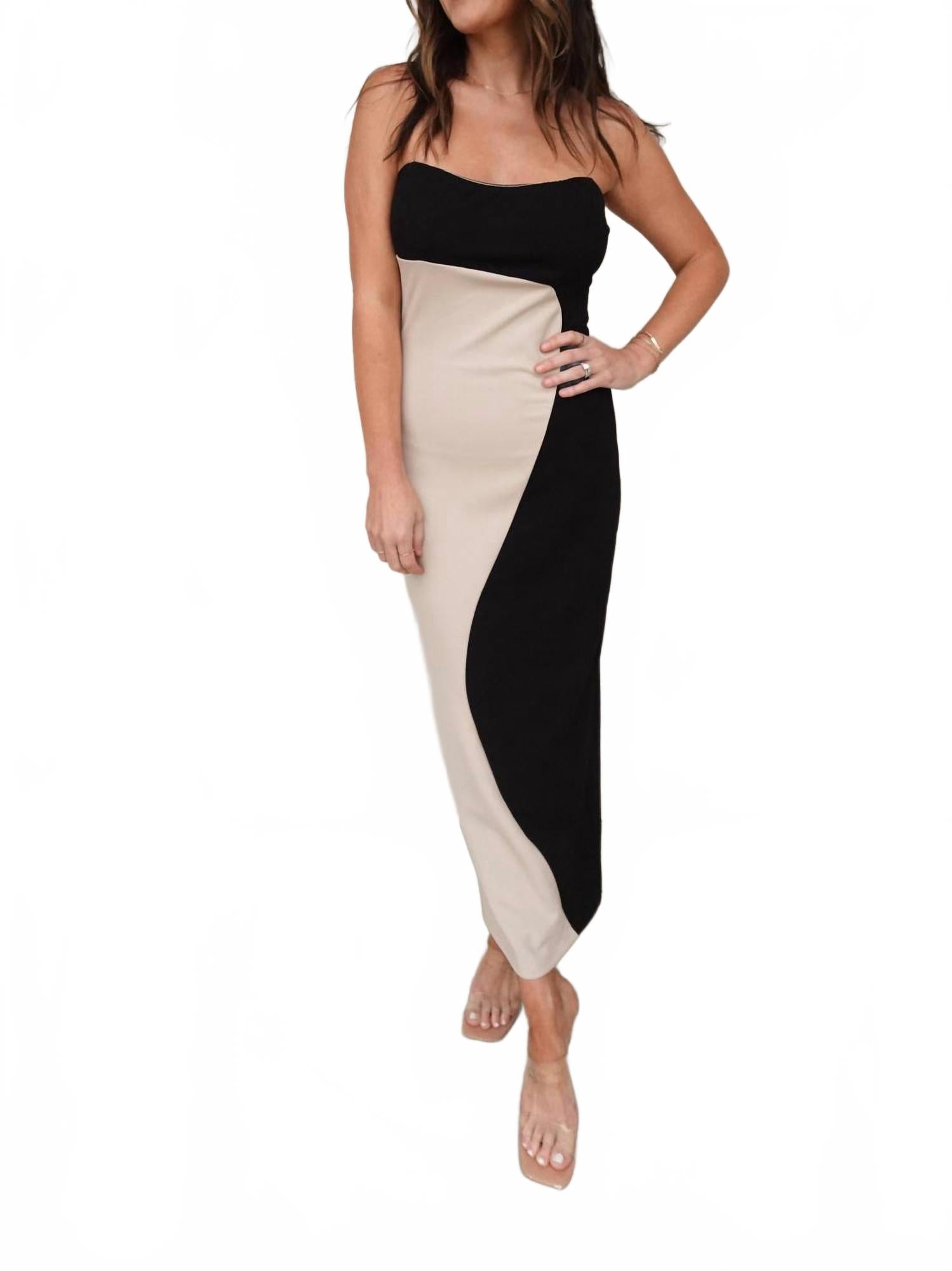 Двухцветное платье миди без бретелей в разноцветном принте Evenuel, мультиколор
Двухцветное платье миди без бретелей в разноцветном принте Evenuel, мультиколор