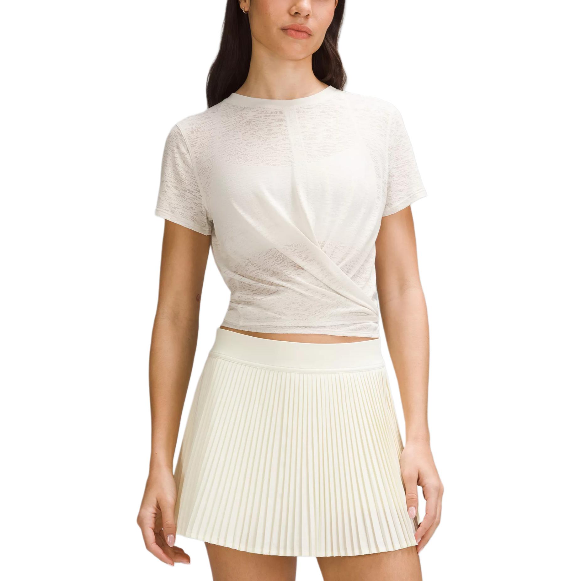 Футболка с завязкой на талии дышащая женская Настоящий морской синий Lululemon, Истинно-морской 
Футболка с завязкой на талии дышащая женская Настоящий морской синий Lululemon, Истинно-морской