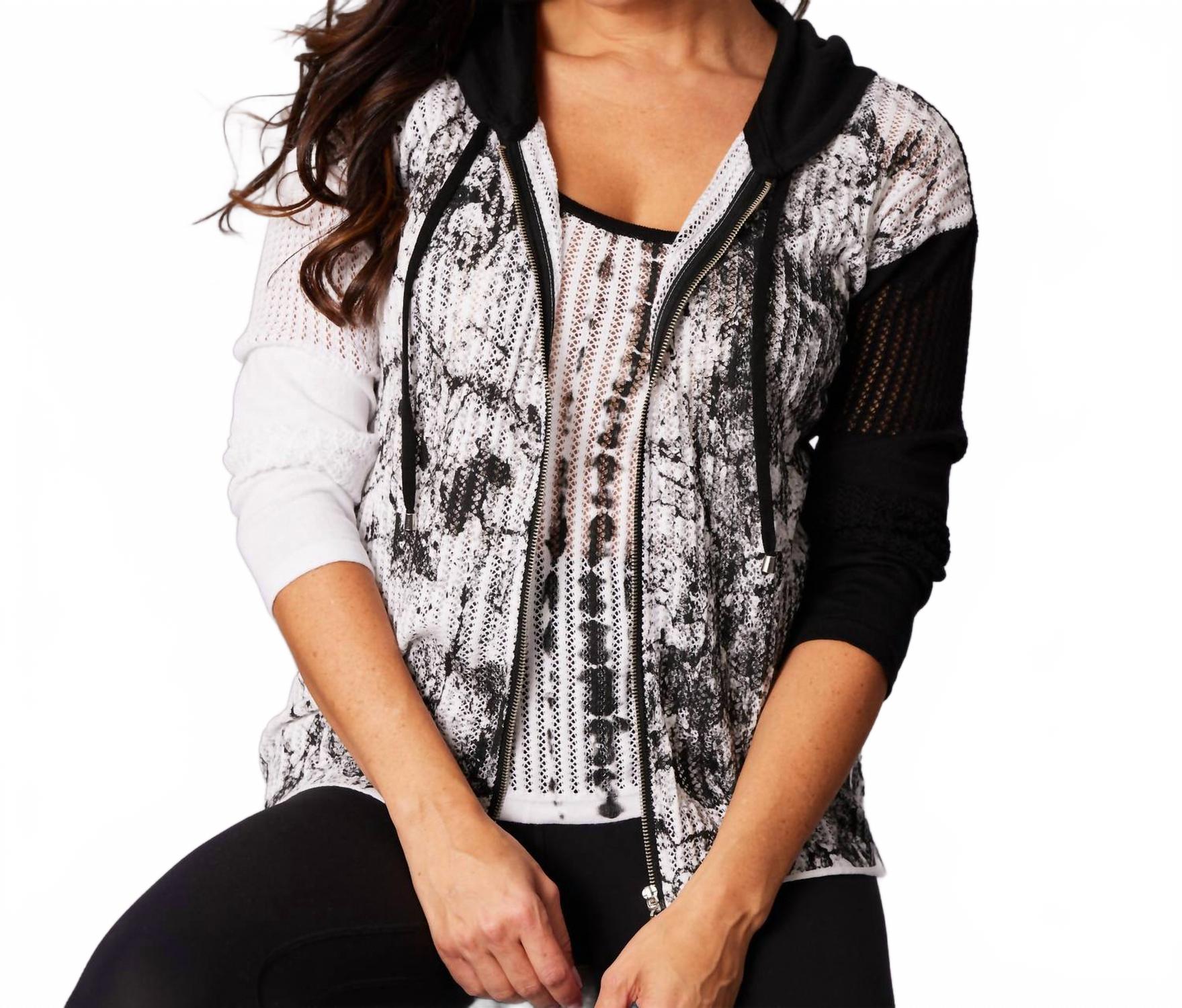 Кардиган с капюшоном на молнии с абстрактным принтом в белом/черном цвете Angel Apparel, белый/черный
Кардиган с капюшоном на молнии с абстрактным принтом в белом/черном цвете Angel Apparel, белый/черный