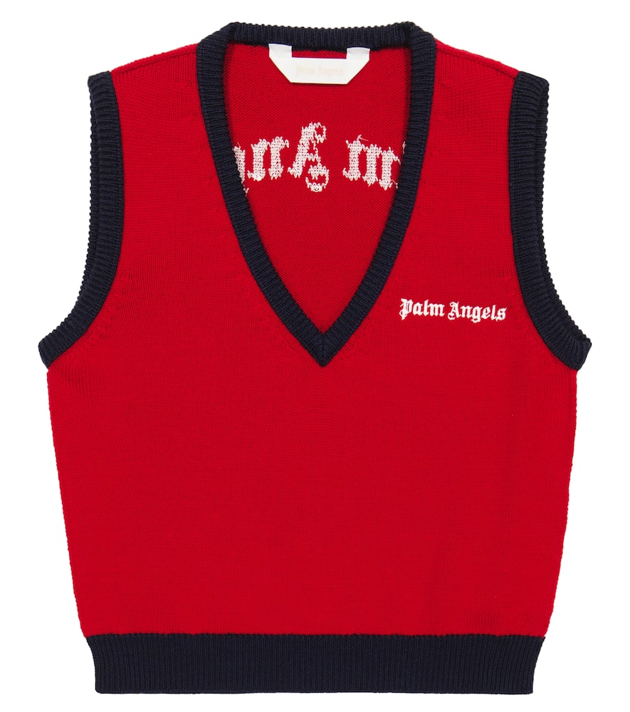 Жилет из вирджинской шерсти Logo Palm Angels Kids, Redwhite
Жилет из вирджинской шерсти Logo Palm Angels Kids, Redwhite