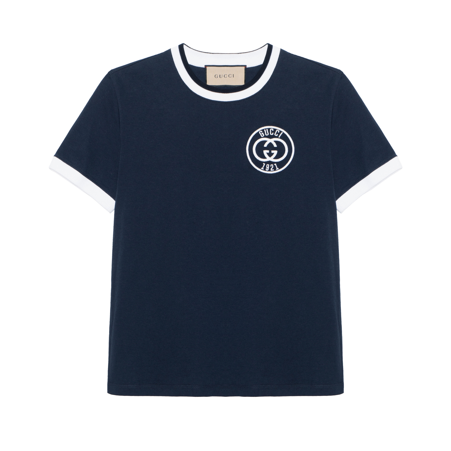 Хлопковая футболка с вышивкой GUCCI, морской синий
Хлопковая футболка с вышивкой GUCCI, морской синий