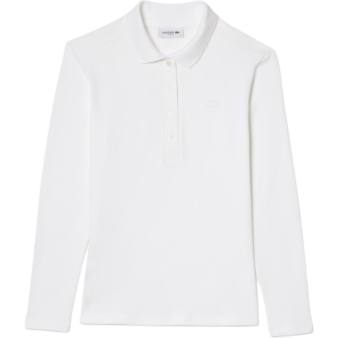 Растягивающийся хлопковый поло топ LACOSTE, белый
Растягивающийся хлопковый поло топ LACOSTE, белый