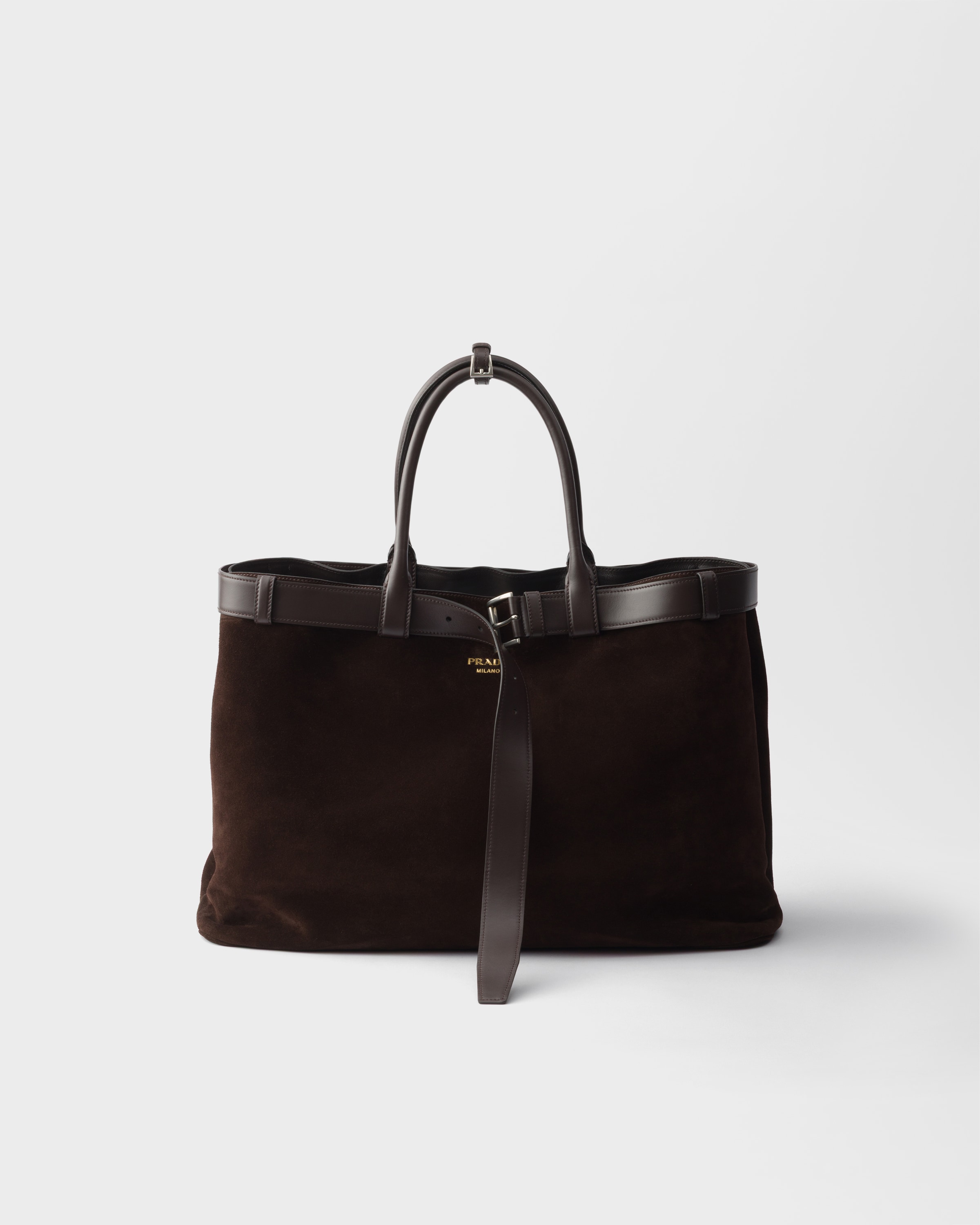 Сумка Prada Buckle из замши с ремнем, коричневый
Сумка Prada Buckle из замши с ремнем, коричневый