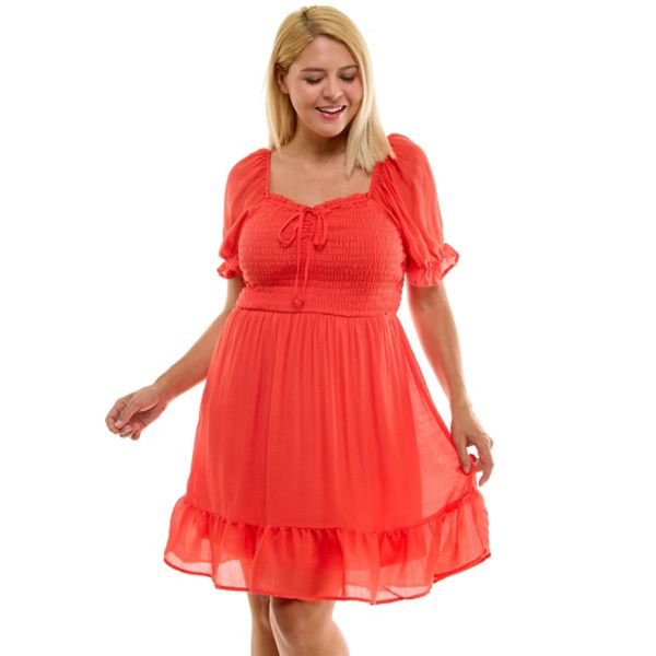 Мини-платье для юниоров с рукавами-фонариками и оборками As U Wish, цвет dark coral
Мини-платье для юниоров с рукавами-фонариками и оборками As U Wish, цвет dark coral