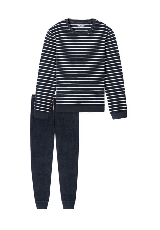 Повседневная ночная пижама с ребристыми манжетами Schiesser, синий
Повседневная ночная пижама с ребристыми манжетами Schiesser, синий