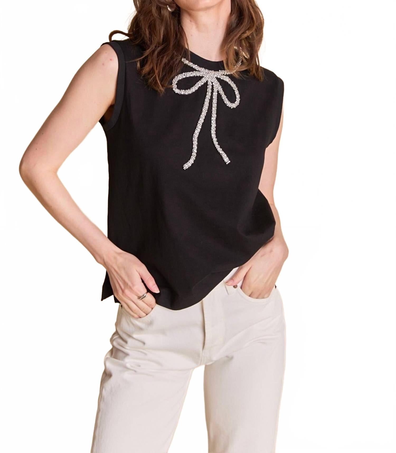 Майка Bella Bow черного цвета English Factory
Майка Bella Bow черного цвета English Factory