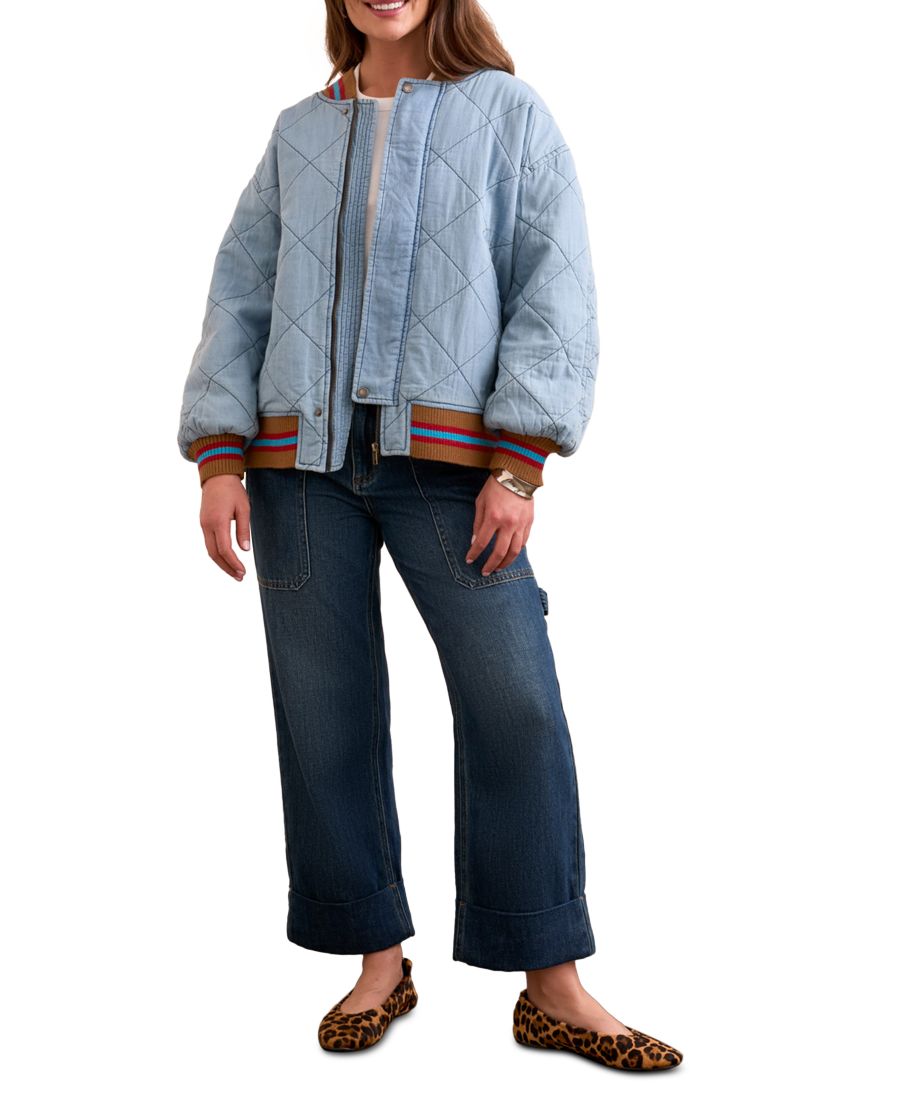 Женская стеганая куртка-бомбер из хлопка оверсайз с синей нитью TRIBAL, Out Of The Blue
Женская стеганая куртка-бомбер из хлопка оверсайз с синей нитью TRIBAL, Out Of The Blue