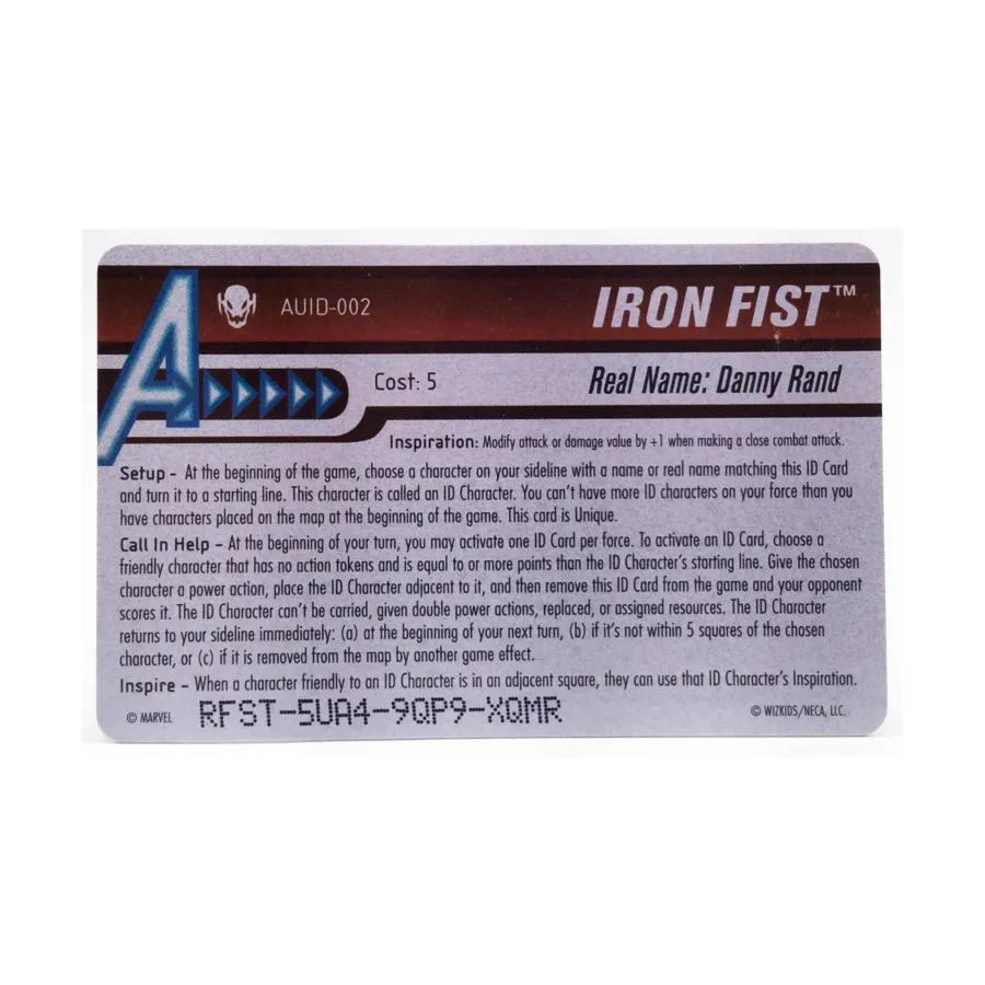 Удостоверение личности — Железный кулак, Marvel HeroClix - Age of Ultron Organized Play - Singles
Удостоверение личности — Железный кулак, Marvel HeroClix - Age of Ultron Organized Play - Singles