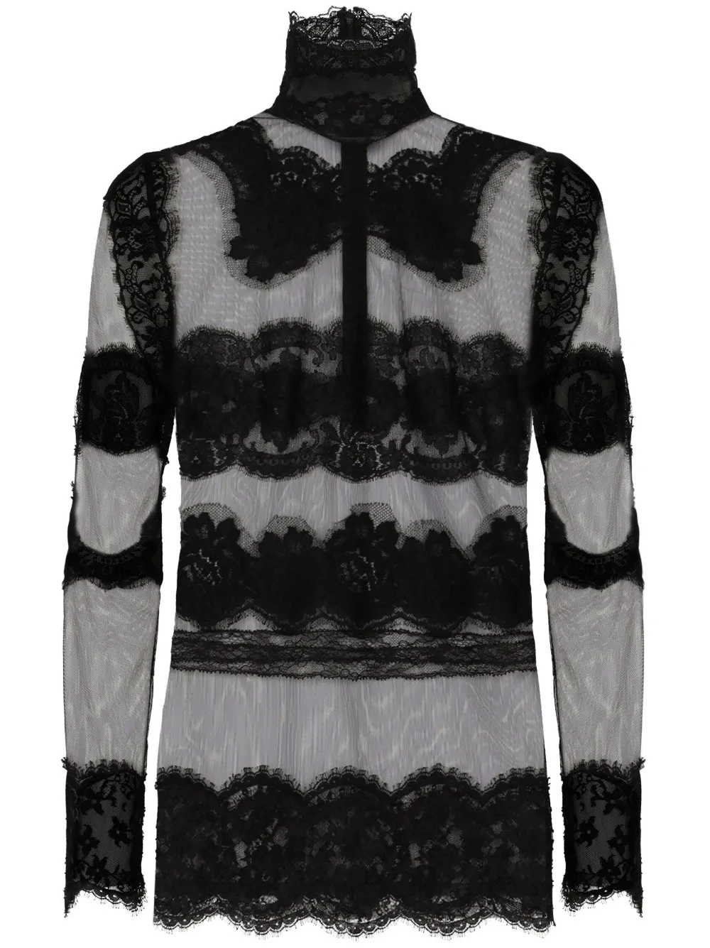 Топ с кружевными вставками и высоким воротником DOLCE & GABBANA, черный
Топ с кружевными вставками и высоким воротником DOLCE & GABBANA, черный
