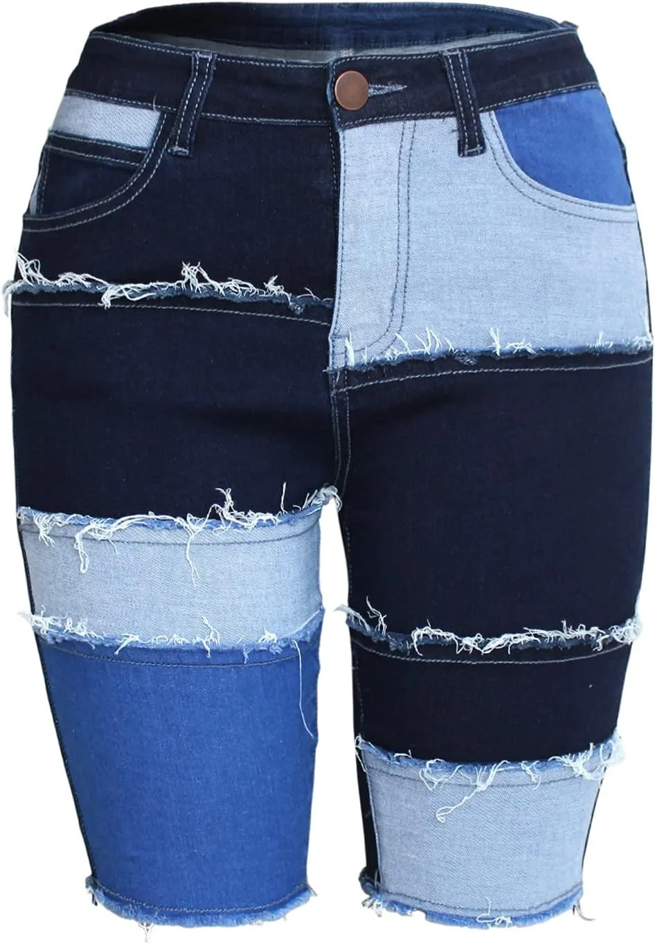 Женские шорты bermuda denim mid waist с заплатками и рваным краем FOURSTEEDS
Женские шорты bermuda denim mid waist с заплатками и рваным краем FOURSTEEDS