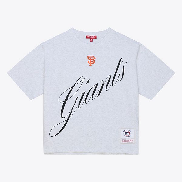 Женская укороченная футболка heather gray san francisco giants script Mitchell & Ness
Женская укороченная футболка heather gray san francisco giants script Mitchell & Ness