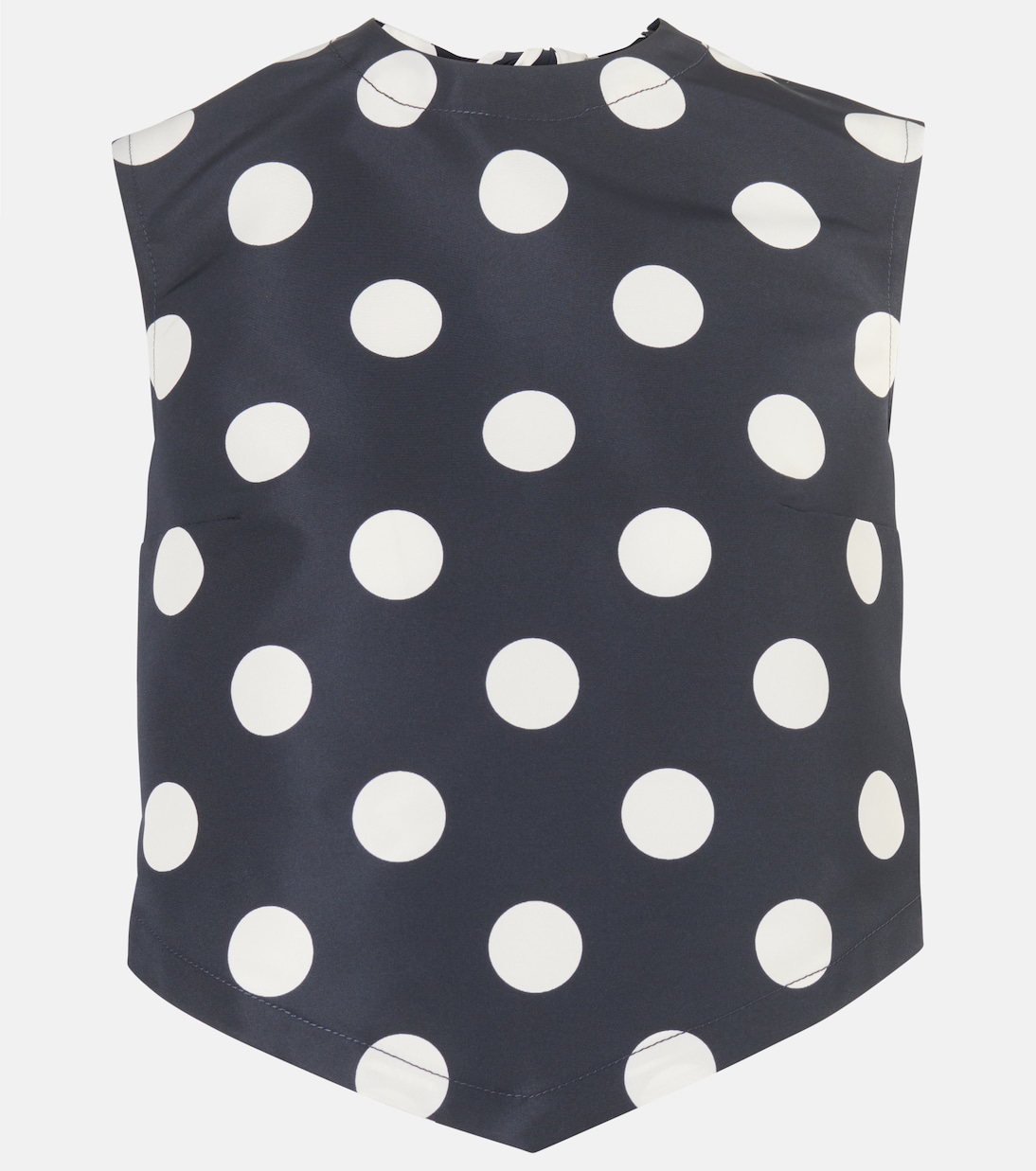 Укороченный топ-фай с открытой спиной в горошек Patou, Navy Polka Dots
Укороченный топ-фай с открытой спиной в горошек Patou, Navy Polka Dots