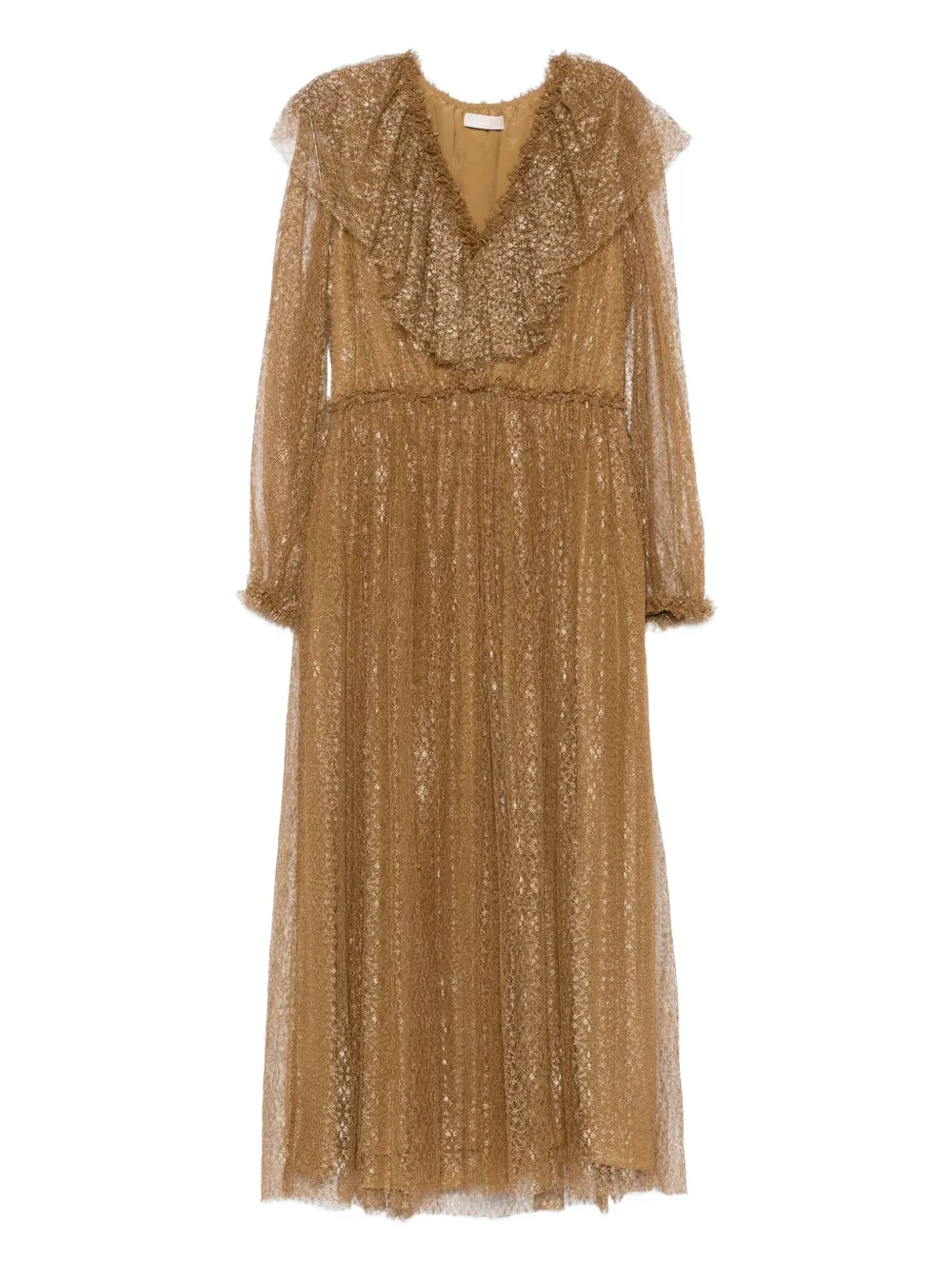 Платье с длинными рукавами и оборками Ulla Johnson, коричневый 
Платье с длинными рукавами и оборками Ulla Johnson, коричневый