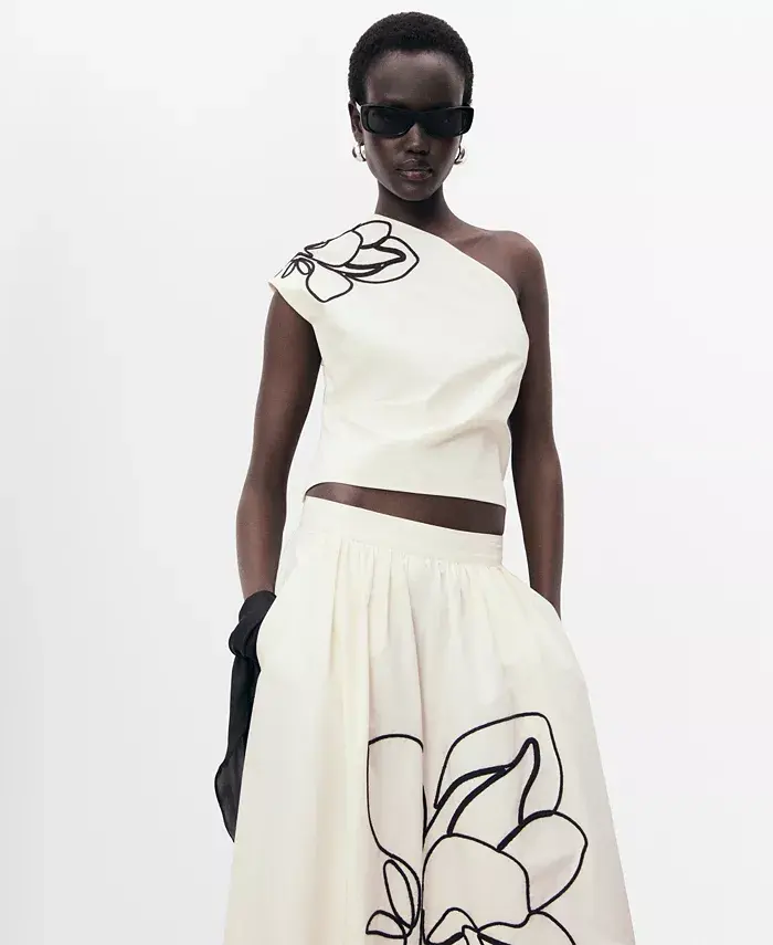 Женский асимметричный топ с цветочной вышивкой MANGO, коричневый/бежевый
Женский асимметричный топ с цветочной вышивкой MANGO, коричневый/бежевый