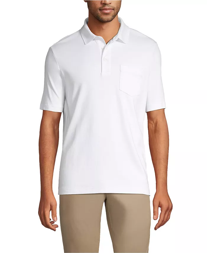 Большие и высокие размеры: Короткий рукав, хлопковая поло Supima с карманом Lands' End, белый
Большие и высокие размеры: Короткий рукав, хлопковая поло Supima с карманом Lands' End, белый