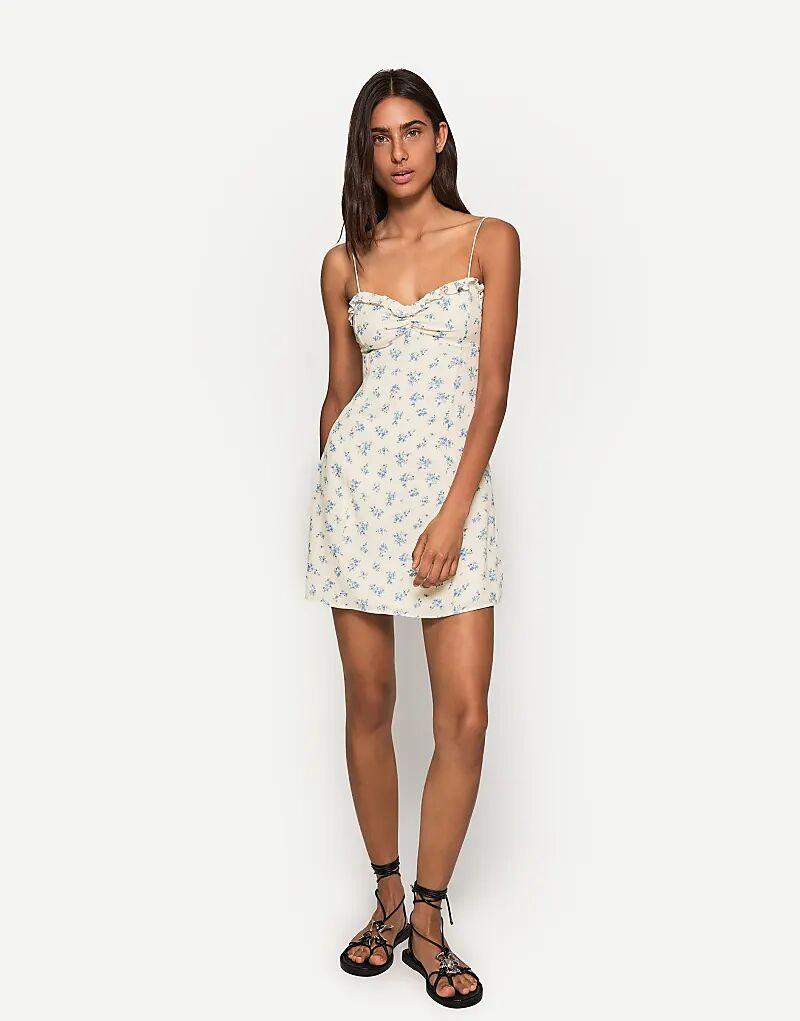 Мини-платье Bershka с принтом и бретельками белого цвета
Мини-платье Bershka с принтом и бретельками белого цвета