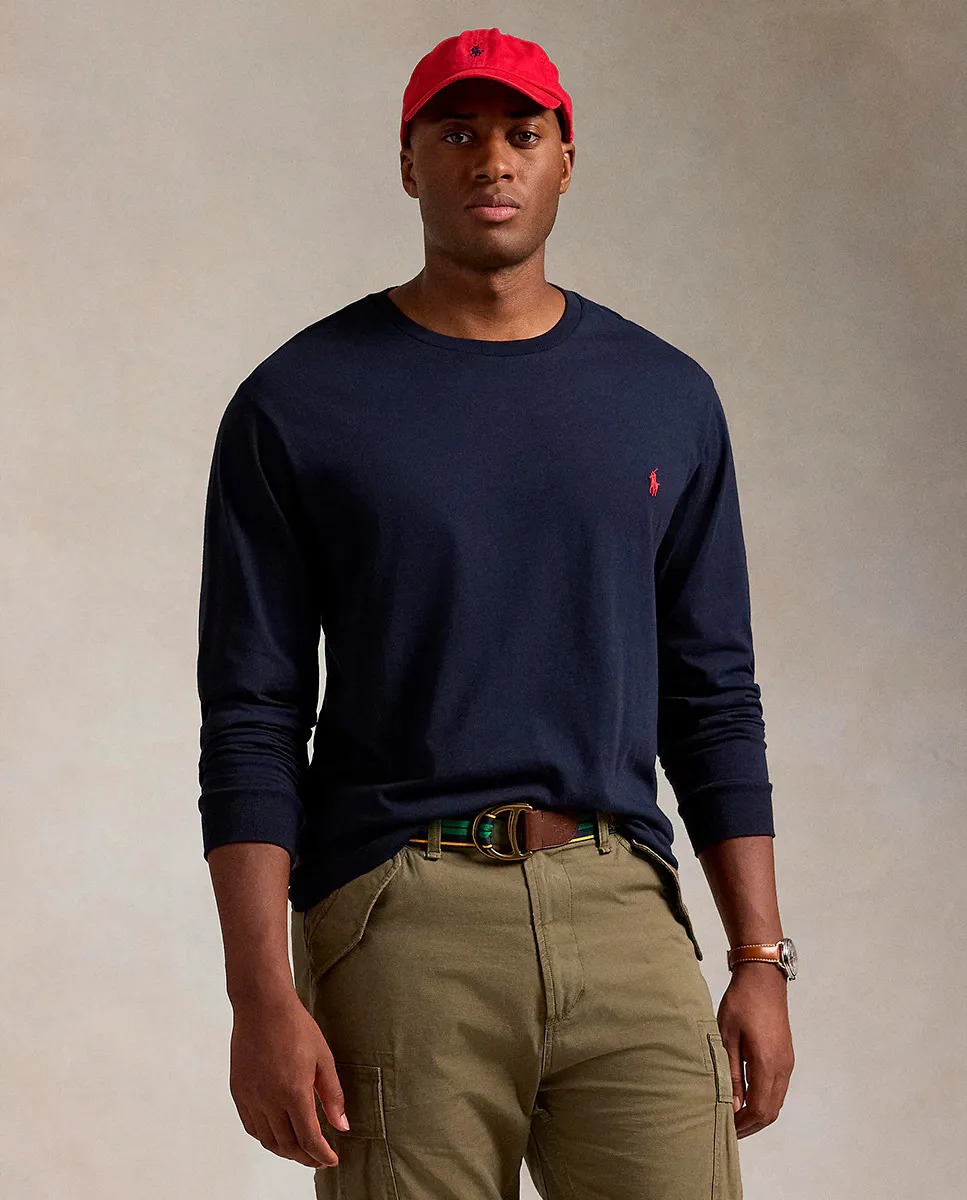 Мужская хлопковая футболка с вышивкой лошади больших размеров Polo Ralph Lauren, синий
Мужская хлопковая футболка с вышивкой лошади больших размеров Polo Ralph Lauren, синий