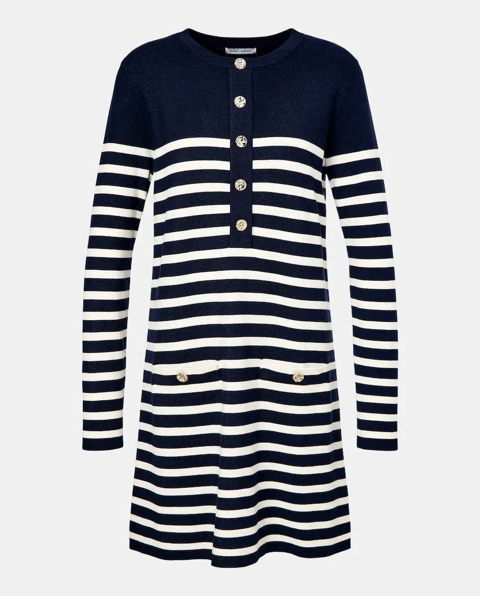 Вязаное платье А-силуэта с пуговицами Easy Wear, морской
Вязаное платье А-силуэта с пуговицами Easy Wear, морской