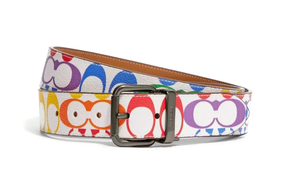 Кожаный ремень из коровьей кожи мужской разноцветный ширина 3,8 см COACH
Кожаный ремень из коровьей кожи мужской разноцветный ширина 3,8 см COACH