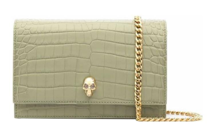 Сумка через плечо с тиснением под крокодила из кожи коровы зеленый Alexander McQueen 
Сумка через плечо с тиснением под крокодила из кожи коровы зеленый Alexander McQueen