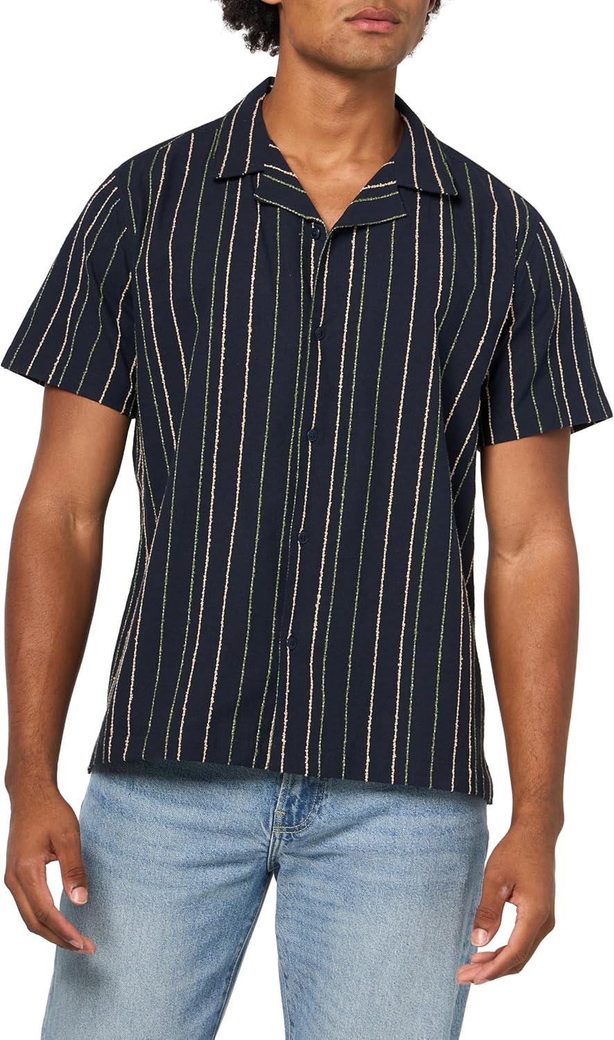 Мужская рубашка GUESS Eco с коротким рукавом в полоску Cooper, Smart Blue Multi
Мужская рубашка GUESS Eco с коротким рукавом в полоску Cooper, Smart Blue Multi