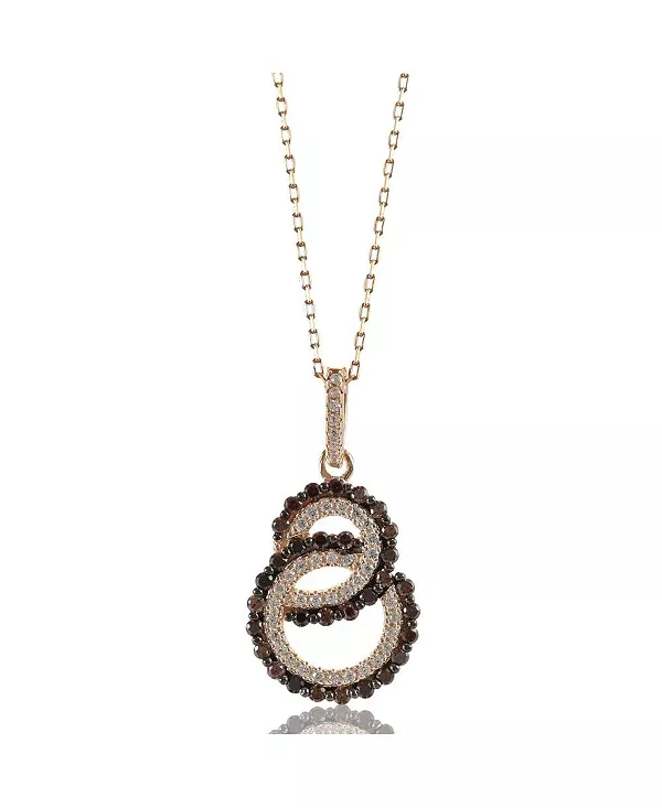 Ожерелье Suzy Levian из стерлингового серебра с двумя переплетенными петлями и кубическими цирконами Suzy Levian New York, brown
Ожерелье Suzy Levian из стерлингового серебра с двумя переплетенными петлями и кубическими цирконами Suzy Levian New York, brown