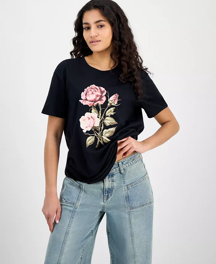 Женская футболка oversize с цветочным принтом Juniors' Floral Boyfriend Self Esteem, черный
Женская футболка oversize с цветочным принтом Juniors' Floral Boyfriend Self Esteem, черный