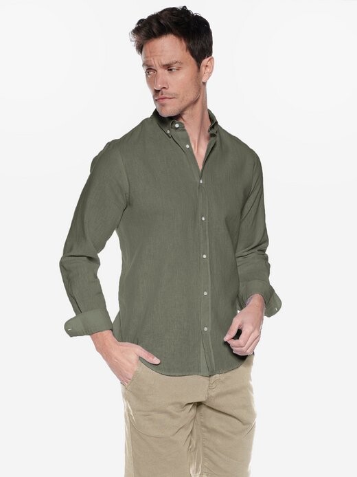 Льняная рубашка индивидуального кроя Steffen Klein, хаки
Льняная рубашка индивидуального кроя Steffen Klein, хаки