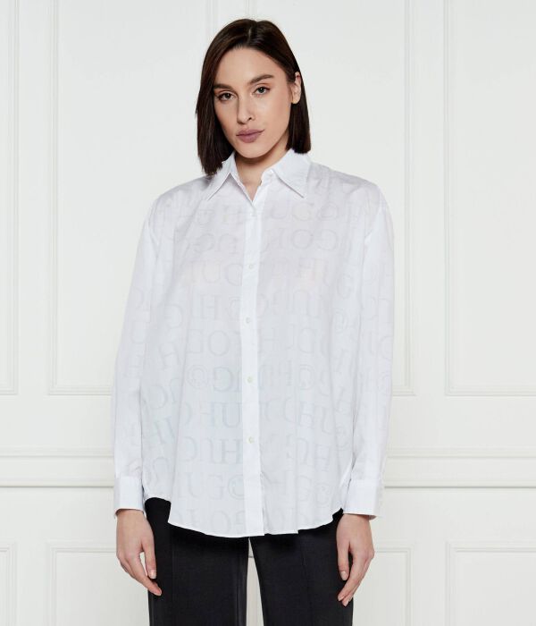 Рубашка elisana_b Loose fit Hugo Blue, белый 
Рубашка elisana_b Loose fit Hugo Blue, белый