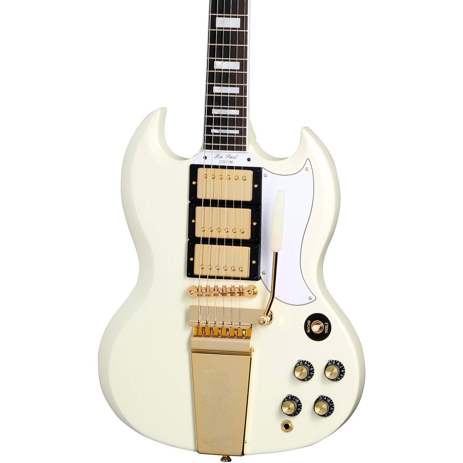 Epiphone, вдохновленный Gibson Custom 1963 Les Paul SG Custom With Maestro Vibrola Электрогитара Classic White
Epiphone, вдохновленный Gibson Custom 1963 Les Paul SG Custom With Maestro Vibrola Электрогитара Classic White