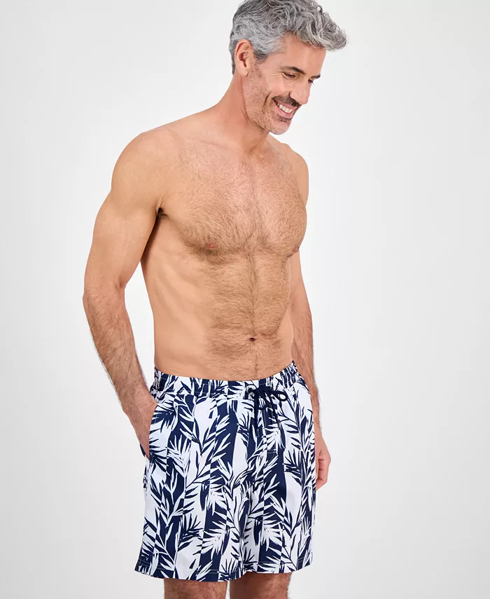 Мужские плавки с тропическим принтом в виде листьев Club Room, синий
Мужские плавки с тропическим принтом в виде листьев Club Room, синий