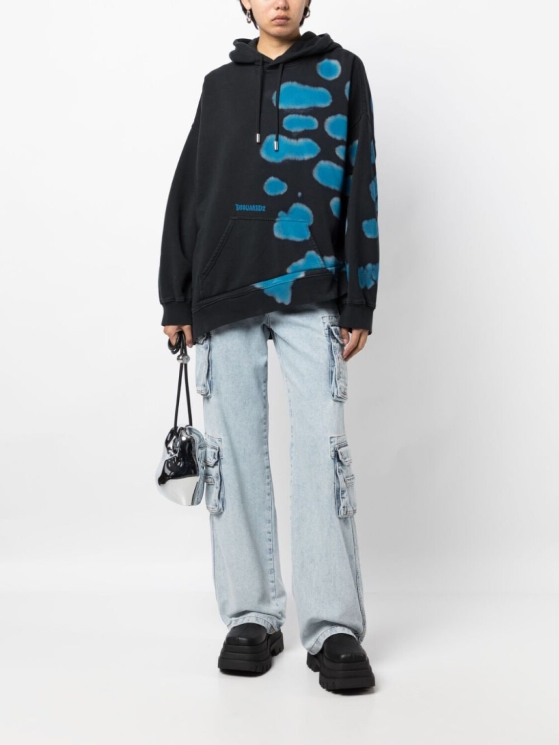 DSQUARED2 худи асимметричного кроя, черный
DSQUARED2 худи асимметричного кроя, черный