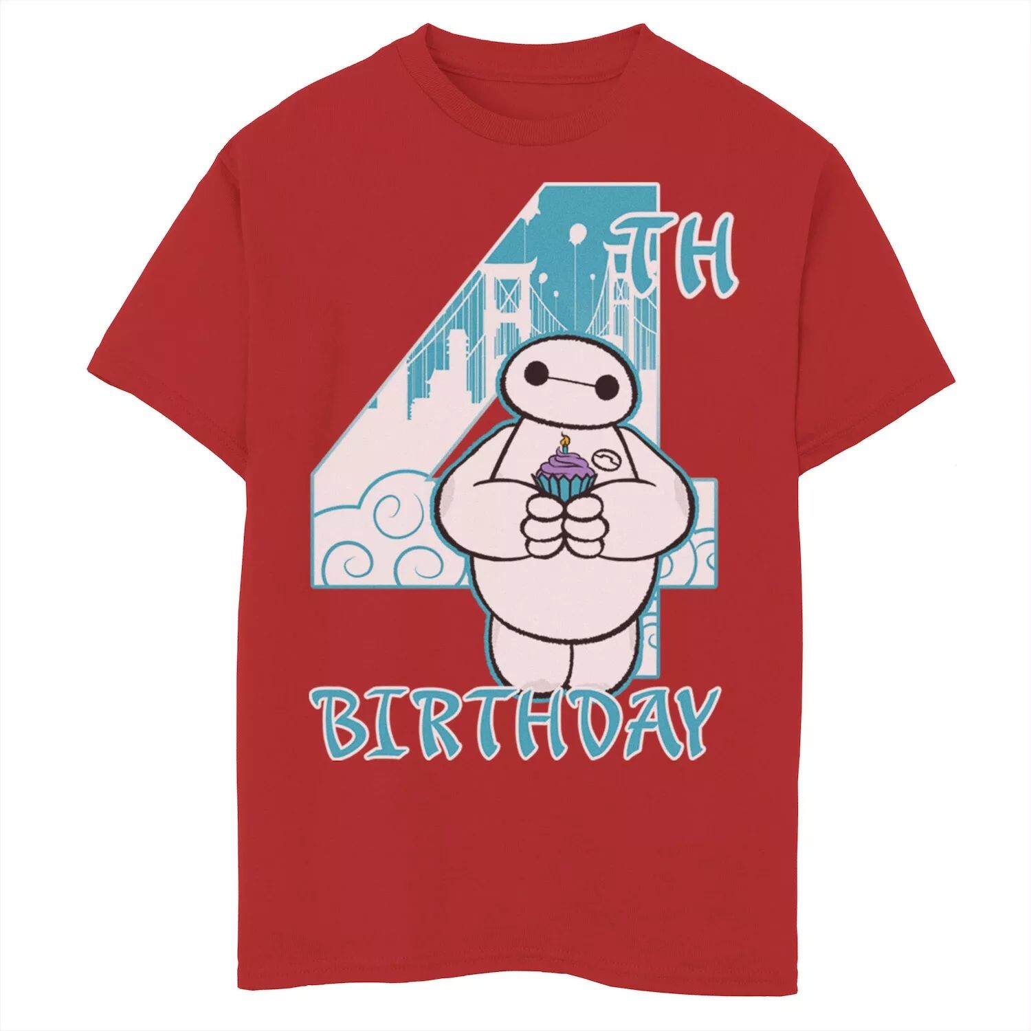 Футболка с изображением кекса и портрета Disney's Big Hero 6 для мальчиков 8–20 лет Baymax на 4-й день рождения Disney
Футболка с изображением кекса и портрета Disney's Big Hero 6 для мальчиков 8–20 лет Baymax на 4-й день рождения Disney