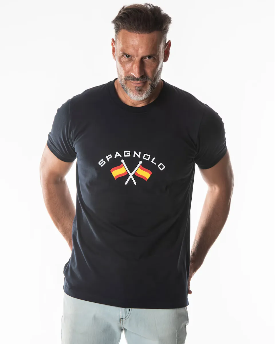 Мужская темно-синяя футболка с коротким рукавом Spagnolo, темно-синий
Мужская темно-синяя футболка с коротким рукавом Spagnolo, темно-синий