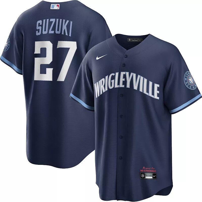 Мужская майка Nike Chicago Cubs Seiya Suzuki #27 2023 City Connect Cool Base
Мужская майка Nike Chicago Cubs Seiya Suzuki #27 2023 City Connect Cool Base