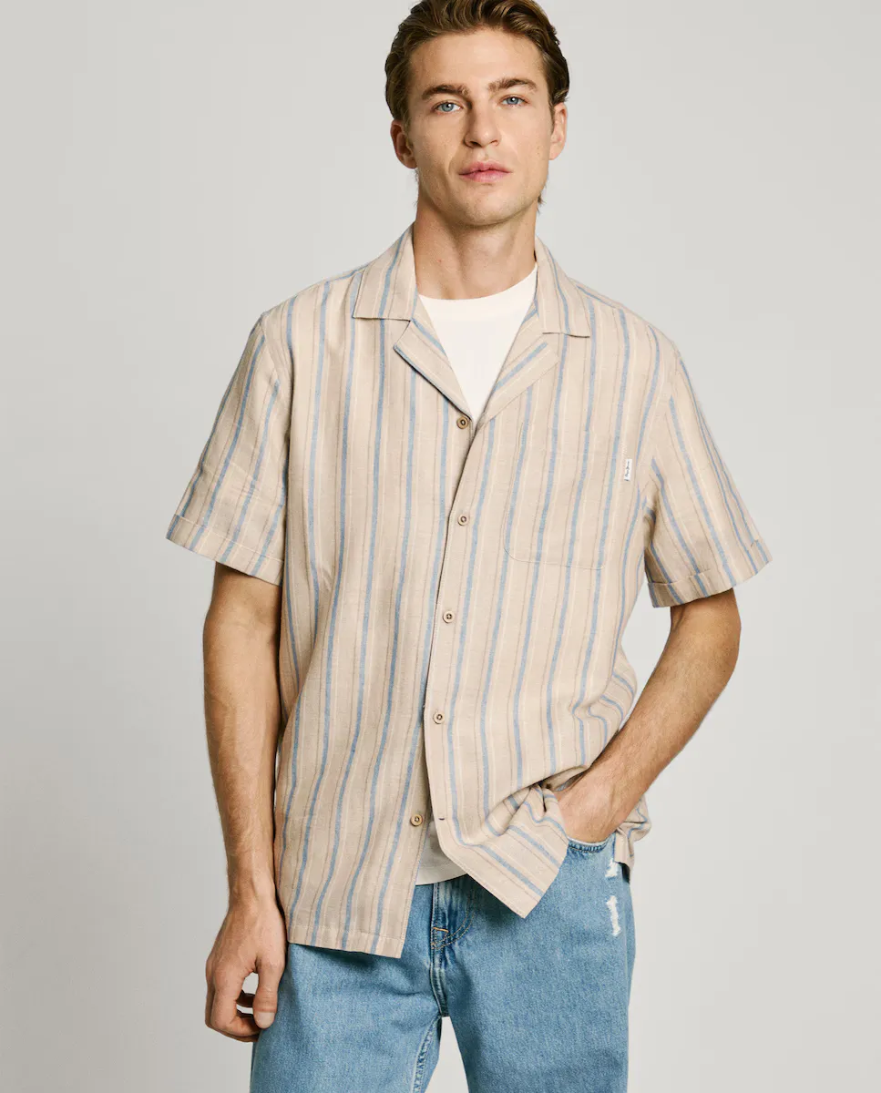 Мужская рубашка прямого кроя с полосатым принтом Pepe Jeans, бежевый
Мужская рубашка прямого кроя с полосатым принтом Pepe Jeans, бежевый