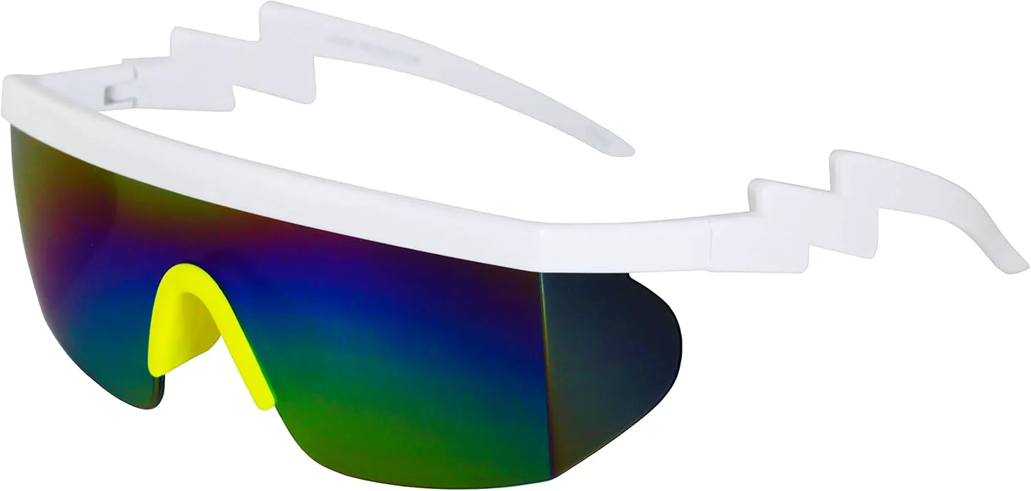 FLAWLESS EYEWEAR Полуободковые солнцезащитные очки в стиле ретро с радужными зеркальными линзами и зигзагообразным рисунком, Rainbow/Blue and Rainbow/Yellow
FLAWLESS EYEWEAR Полуободковые солнцезащитные очки в стиле ретро с радужными зеркальными линзами и зигзагообразным рисунком, Rainbow/Blue and Rainbow/Yellow