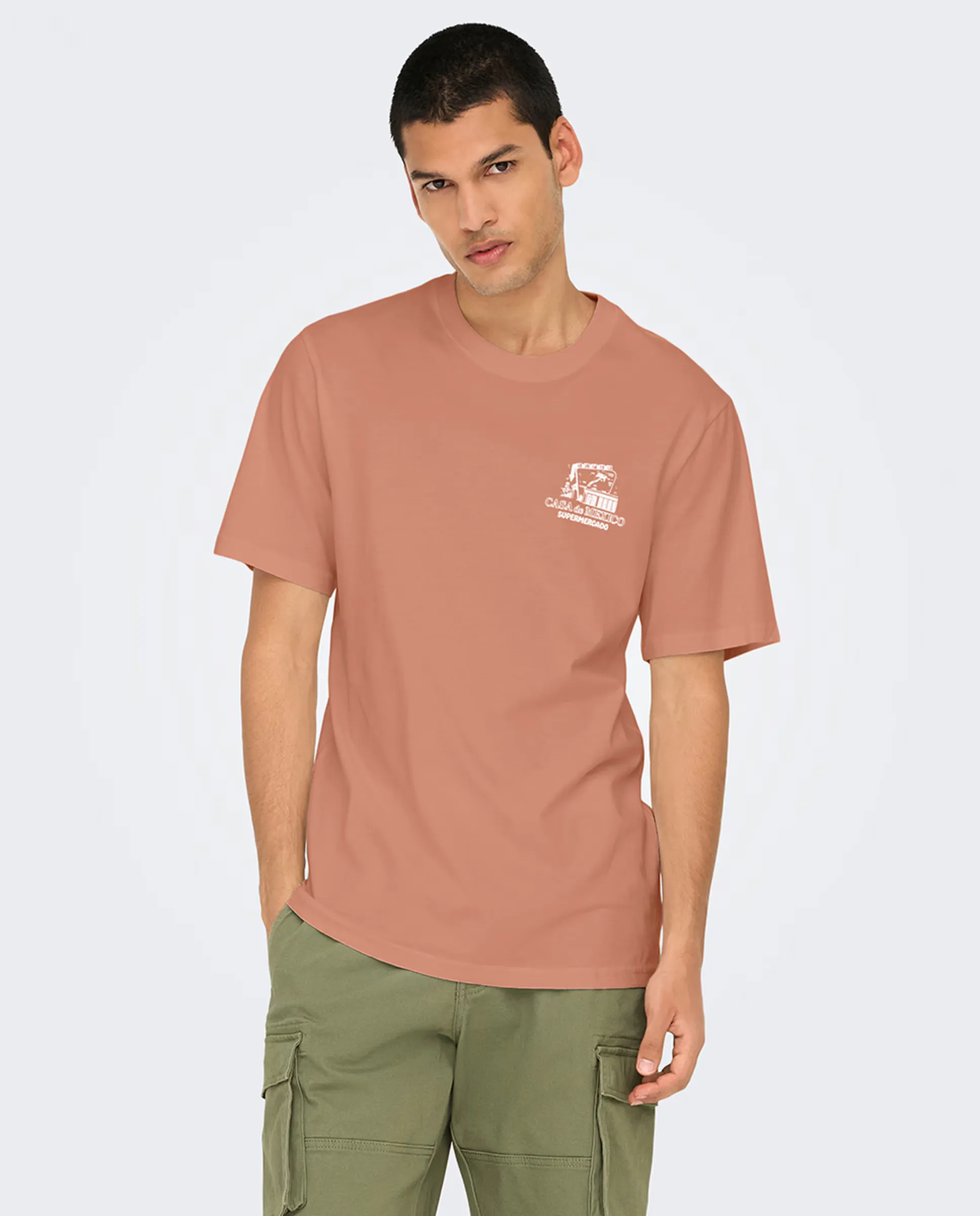 Футболка мужская с коротким рукавом классического кроя Only & Sons, лососевый
Футболка мужская с коротким рукавом классического кроя Only & Sons, лососевый