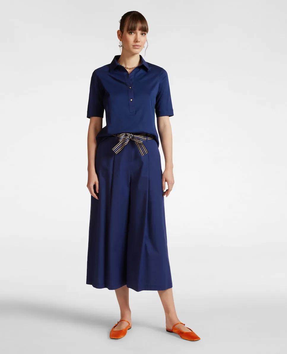 Широкие женские брюки с поясом в полоску Elena Miró, синий
Широкие женские брюки с поясом в полоску Elena Miró, синий