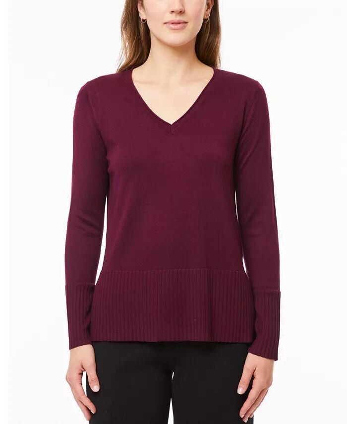 Женский свитер с v-образным вырезом, широким подолом и широкими манжетами Melissa Paige, красный
Женский свитер с v-образным вырезом, широким подолом и широкими манжетами Melissa Paige, красный