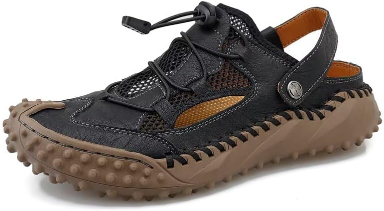 Мужские сандалии Dabbqis из кожи с закрытым носком, для улицы и пляжа, летние, противоскользящие, черный
Мужские сандалии Dabbqis из кожи с закрытым носком, для улицы и пляжа, летние, противоскользящие, черный